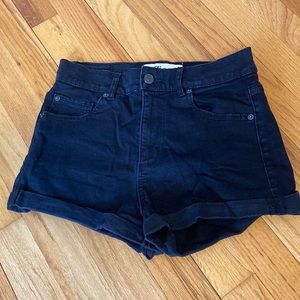 black high waisted jean shorts